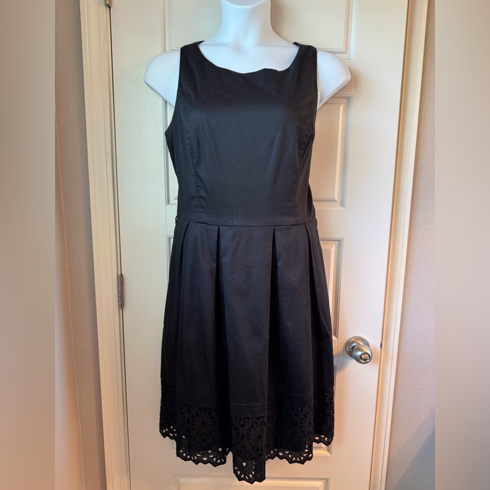 White House Black Market Black Pleated Mini Dress